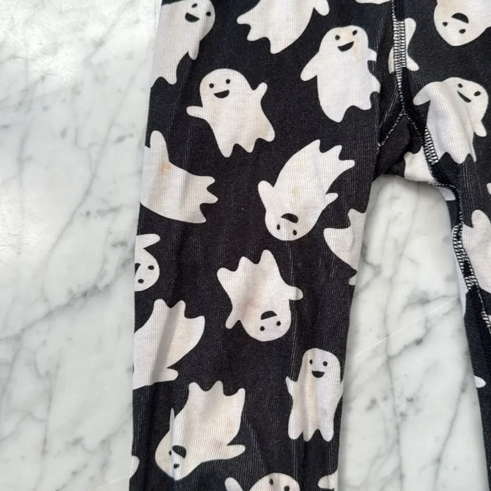 Hanna Andersson Spooky Ghost Print  Black Pajama Bottoms Sz 4T